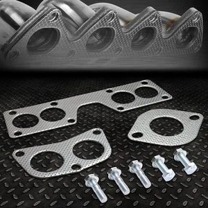 FOR 00-02 NISSAN SENTRA 1.8L ALUMINUM EXHAUST MANIFOLD HEADER GASKET W/BOLTS - Foto 1 di 6