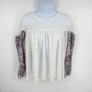 Top Baea Hombro Caído Pequeño Blanco y Estampado Floral Nuevo con Etiquetas $88 - Imagen 1 de 6