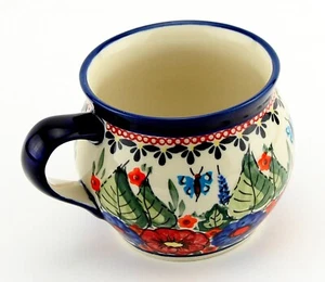 Polish Pottery Bell Shaped Mug 16 Ounces from Zaklady Boleslawiec Unikat - Picture 1 of 4