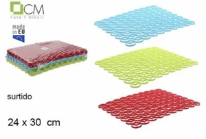 Set 12 Pz Tappeto Tappetino Lavello Plastica ad Anelli Cucina 30x24cm Colorati - Foto 1 di 1