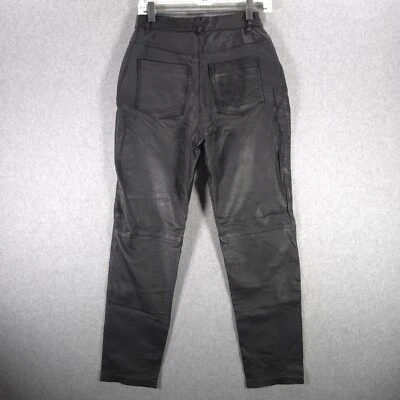 Calça feminina Forenza vintage couro preto cintura alta cônica forrada casual 6 (26x29) - Imagem 1 de 4