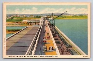 Auffahrt auf Dam Muskelschwärme Florence Alaska Vintage unbespielt Leinen Postkarte - Bild 1 von 2