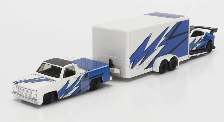 1/64 MAISTO - CHEVROLET - 1500 PICK-UP WITH TRAILER CAR TRANSPORTER + 11404-0515 - Immagine 1 di 1