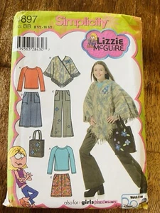 Vintage Simplicity Pattern Y2K Lizzie McGuire Shawl Pants Skirt UNCUT Sz 8-16 - Picture 1 of 3