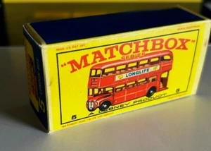 Matchbox Lesney No 5 London Bus Empty Repro E style Box - Picture 1 of 2