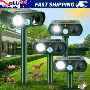 Solar Powered Cat Repellent Scarer Deterrent Ultra Sonic Dog Fox Cat Pest Animal - Picture 1 of 24