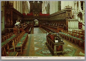 Choir and Stalls Gloucester Cathedral Gloucestershire England Postcard - Picture 1 of 2