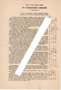 crv 106 -1875 FIRENZE Della vita e delle opere di GIOACCHINO ROSSINI Recensioni - Imagen 1 de 1