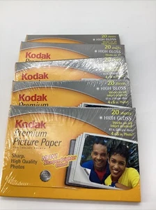 Kodak Lot (5) Premium Picture Paper 20 Sheets High Gloss 4x6'' New Unopened - Picture 1 of 4