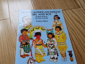 Nordamerikanische indische Mädchen und Junge Papierpuppen Papierpuppen ungeschnittene Puppe - Bild 1 von 7