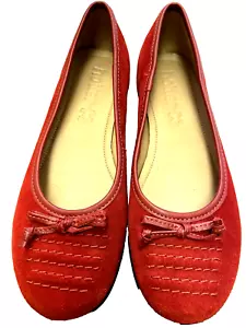 Hotter Emmy Ballet Flats Shoes Womens US 6.5 Red Comfort Casual Bow - Picture 1 of 10