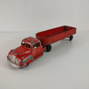 VINTAGE 1940’s 50s TOOTSIE SEMI CAB TRACTOR TRUCK & TRAILER DIE-CAST METAL TOY - Picture 1 of 23