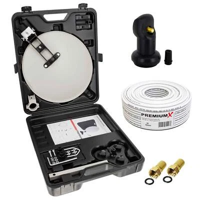 Camping SAT Anlage Satelliten Antenne Single LNB 10m Kabel 2x F-Stecker & Koffer - Bild 1 von 4
