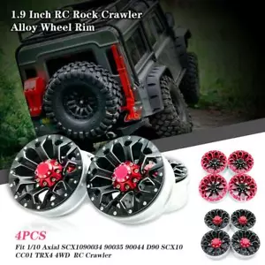 4PCS 1.9 Inch Alloy Wheel Rim Beadlock For 1/10 Axial SCX10 Traxxas TRX-4 RC Car - Picture 1 of 14