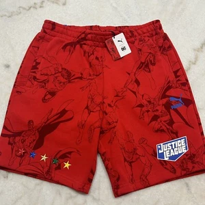 Puma DC Justice League Shorts Kids Boys Casual Red Medium B2 - Picture 1 of 7