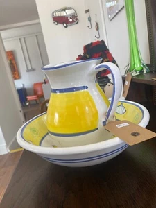 Desuir handpainted made in Italy washing bowl and jug - Picture 1 of 5