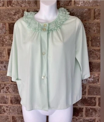 复古 SHADOWLINE 床夹克绿色尼龙花边,尺寸 S — 第 1/4 张图片