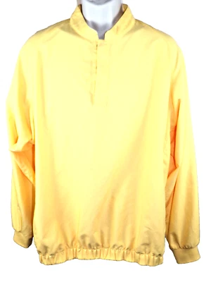 Chaqueta Footjoy Para Hombre Grande Amarilla Cortavientos Pullover Snap Up Rendimiento Golfista Foto 1 de 4
