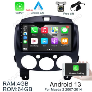 64GB Android 13 For Mazda 2 2007-2014 Car Radio GPS Navi BT WIFI Stereo Carplay - Picture 1 of 20