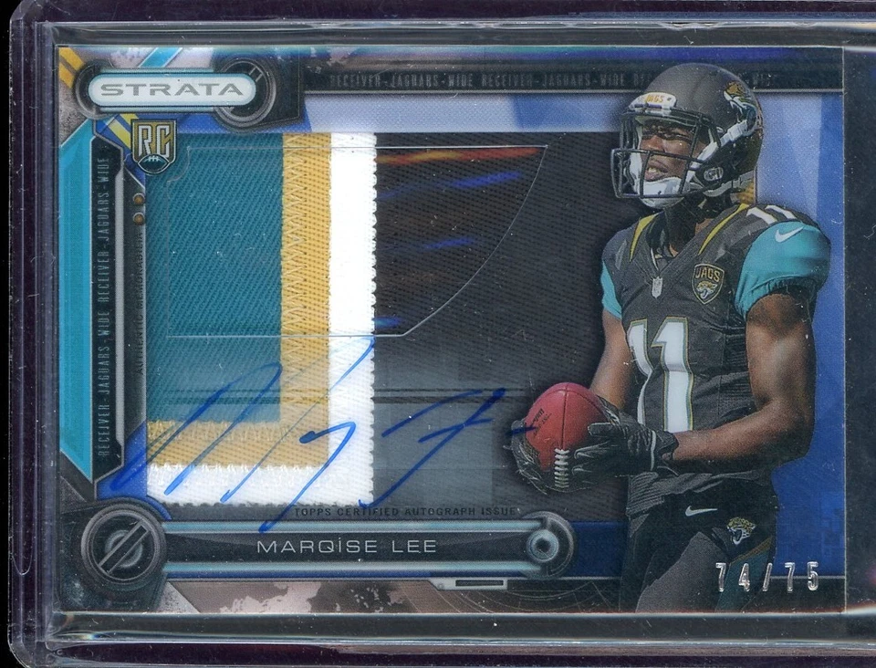 2014 Topps Strata Clear Cut Rookie Relic Autographs Sapphire #CCARML Marqise Lee - Image 1 of 1