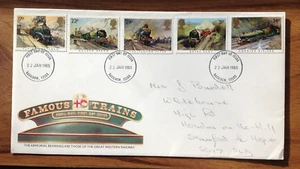 GB Famous Trains First Day Cover 1985 Basildon Pmk. Free UK Postage - Picture 1 of 3