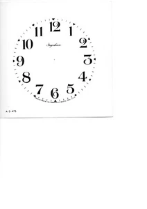 INGRAHM 4"-4 1/2"-4-3/4"- 5" Dia Clock Dial Face Cardstock-Glossy ROMAN & ARABIC - Picture 1 of 1