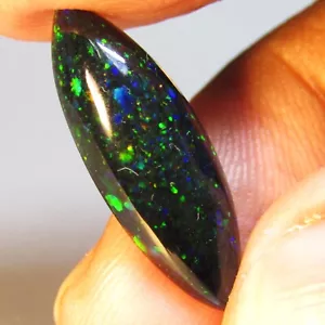 4.31Cts Natural Color Play Ethiopian Black Opal Marquise Cabochon Loose Gemstone - Picture 1 of 5