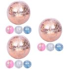 12 pcs Beach Inflatable Balls Toys Inflating Sequins PVC Party Supplies