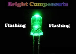 5 x Green Flashing LED 5mm - Ultra Bright(8000mcd) - UK Seller - Picture 1 of 1
