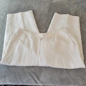 Pantalones para mujer Norton McNaughton 20W Plus Capri blanco lino forrado con rayón oficina - Imagen 1 de 9