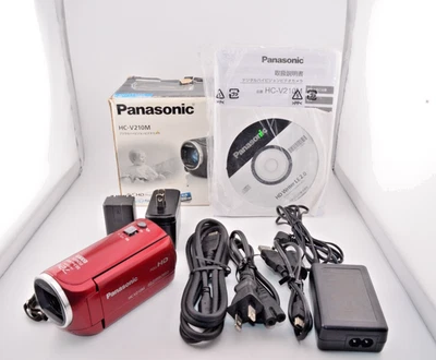 Excellent+5 Panasonic HC-V210M Red Camcorder Video Camera Full HD 38x Zoom works - Image 1 of 4