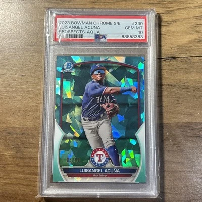2023 Bowman Chrome Sapphire S/E Luisangel Acuna Aqua Refractor /99 PSA 10  - Image 1 of 2