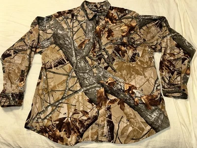 Outfitters Ridge Shirt Mens XL Brown Green Tan Camo Mock Hunting Top Fusion 3.0 - Image 1 of 4