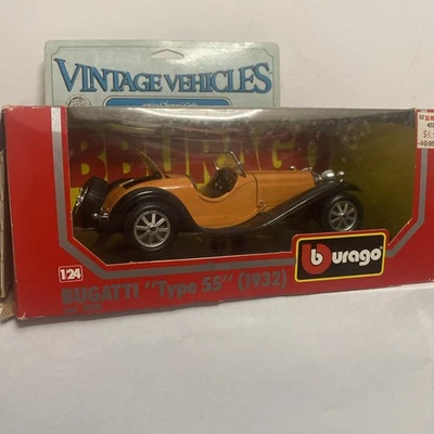 Coche modelo Burago 1:24 diecast naranja Bugatti tipo 55 1932 nuevo en caja Foto 1 de 4