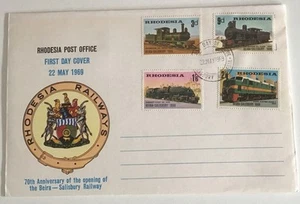 Rhodesia 1969 70th Anniversary Beira-Salisbury Railway Official FDC SG431-4 - Picture 1 of 4