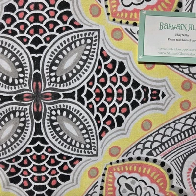 MEDALLÓN BOHEMIO FLORAL GRIS MELOCOTÓN NEGRO AMARILLO BLANCO AGRA 3 piezas EDREDÓN KING Foto 1 de 4