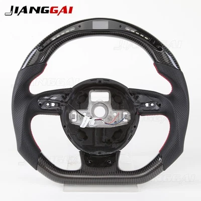 Carbon Fiber LED Steering Wheel For Audi B8 S3 S4 SQ5 RS4 RS5 A3 A4 A5 Stitching - Image 1 of 4