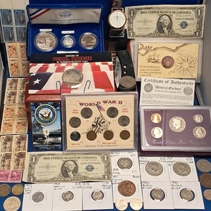 Nachlassverkauf Trödelschublade Münzlot (Silber $) Barber Quarter - 1/4 Korn 24K Goldbarren  - Bild 1 von 23