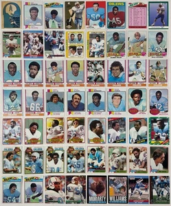 Houston Oilers 1969 to 1996 Topps Football NFL Trading Cards Vintage Lot of 56 - Picture 1 of 7