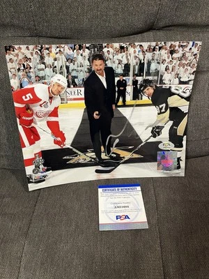 Mario Lemieux Autografiado 8x10 Pittsburgh Penguins PSA Foto 1 de 2