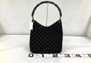 Bolso de Hombro Gucci Bambú GG Gamuza Cuero Negro Hobo 0013007 - Imagen 1 de 23