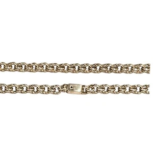  Vintage Sterling Silver Double Ring Charm Necklace | Heavy 925 Chain - Picture 1 of 5