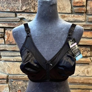 Bali 3820 Cool Comfort Classic Support Satin Black Bra Size 34DD - Picture 1 of 8