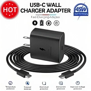 45w Type USB-C Fast Wall Charger 6ft Cable For Samsung Galaxy S24 S23 S22 S21 - Photo 1 sur 9