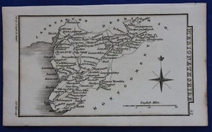 Original antique miniature county map MERIONETHSHIRE, WALES, S. Leigh, 1820-31 - Picture 1 of 3