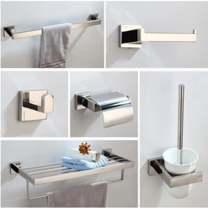Towel/Toilet Brush Holder/Paper Holder Bathroom Wall Mounted Chrome Accessories - Picture 1 of 59