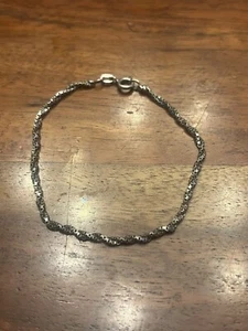 Vintage 925 Sterling Silver Twisted Made in Italy Bracelet /Anklet Size 8 3/4 - Picture 1 of 5