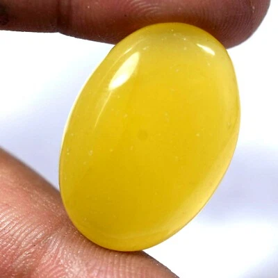 ¡Piedra preciosa cabujón ovalada de la mejor calidad de calcedonia amarilla natural de 29,05 quilates!!!  Foto 1 de 4