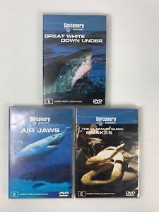 Discovery Channel Great White Down Under Air Jaws Snakes R4 DVD Tracked Post 