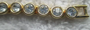 Swarovski Tennisarmband Schwan 7 Zoll goldfarben Kristall Strass Vintage - Bild 1 von 7